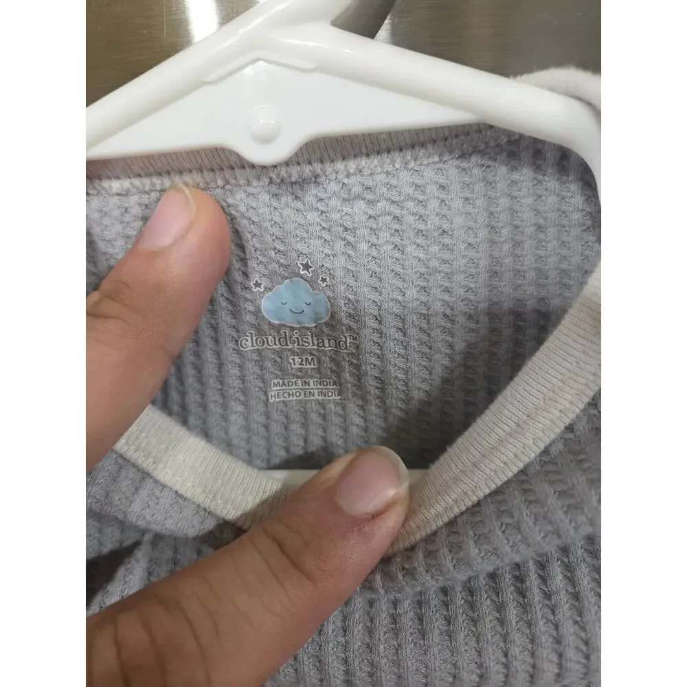 5/$20 Gray Waffle Pajamas - Cloud Island - 12mo